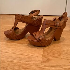 Elegant Brown Wedge Sandals